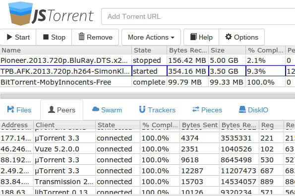 أفضل تطبيقات أجهزة Chromebook: JSTorrent